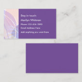 レディースパープルフローラパーソナルカ連絡ッド コーリングカード (正面/裏面)