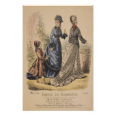 レディースビクトリアンガールウォークシーンパリヴィンテージアド ポスター (正面)