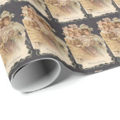 レディースビクトリアンヴィンテージクリスマスラッピング紙 ラッピングペーパー (ロールコーナー)