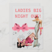 レディースビッグナイトアウト(ヴィンテージスタイルカード) 招待状 (正面/裏面)