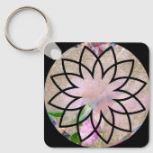 レディースピかわいらしッスタイリッシュクロータス花 キーホルダー (正面)
