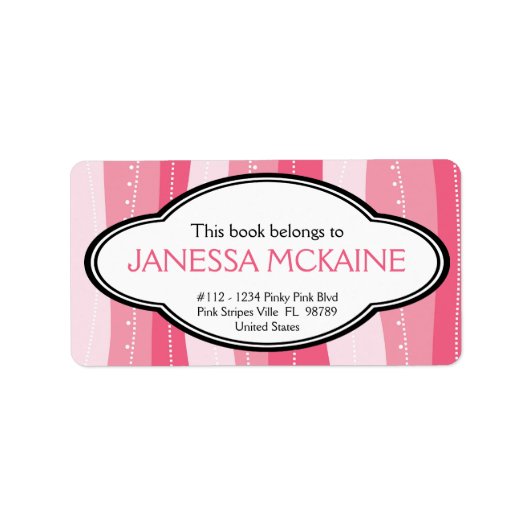 レディースピパーソナライズされたックウェーストライプブプレート ラベル (正面)
