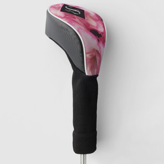 レディースピンクのツツジの花のゴルフ頭部カバー ゴルフヘッドカバー (アングル)