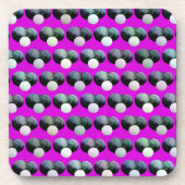 レディースピンクの芝生のボウルのパターン、 コースター (正面)