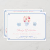 レディースピンクアンドブルージンジャージャーバラ新しいアドレス 案内状 (正面/裏面)