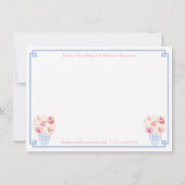 レディースピンクアンドブルージンジャージャーバラ新しいアドレス 案内状 (裏面)