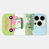 レディースピンクウォーターカラートカートモノグラム名 Case-Mate iPhoneケース (裏面 (横))