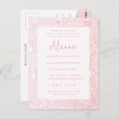 レディースピンクガーデンシーンアーティスト図解入りの、写真付きの ポストカード (正面/裏面)