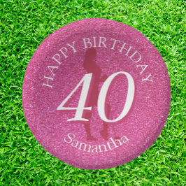 レディースピンクグリッタービッグ誕生日 ペーパーボウル