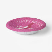 レディースピンクグリッタービッグ誕生日 ペーパーボウル (傾斜あり)