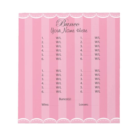 レディースピンクバンコシート ノートパッド (正面)