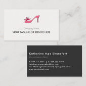 レディースピンクポンプ結婚シューズ&ブライダルシューズ 名刺 (正面/裏面)