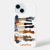 レディースファッションカウボーイブーツバーンドオレンジテキサス州 Case-Mate iPhoneケース (裏面)