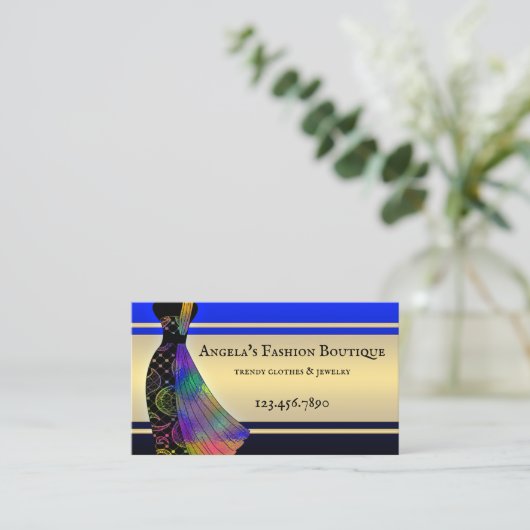 レディースファッションリテールストアブティックビジネスカード 名刺 (スタンド正面)