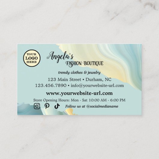 レディースファッション小売店舗ブティック 名刺 (裏面)