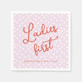 レディースファーストGalentinesデイパーティー スタンダードカクテルナプキン