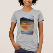 レディースフィットTシャツダークマウンテンデザイン