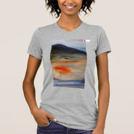 レディースフィットTシャツダークマウンテンデザイン Tシャツ