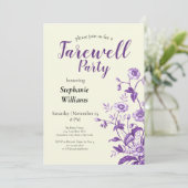 レディースフェアウェルズパーティーラベンダーワイルドフラワー 招待状 (スタンド正面)