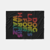 レディースフォーハリスホイマーレトロヴィンテージレインボー フリースブランケット (正面(横))