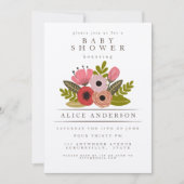 レディースブーケエレガントベビーパーソナライズされたシャワー 招待状 (正面)