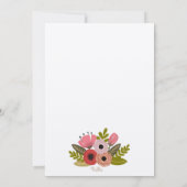 レディースブーケエレガントベビーパーソナライズされたシャワー 招待状 (裏面)