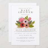 レディースブーケエレガントベビーパーソナライズされたシャワー 招待状 (正面/裏面)