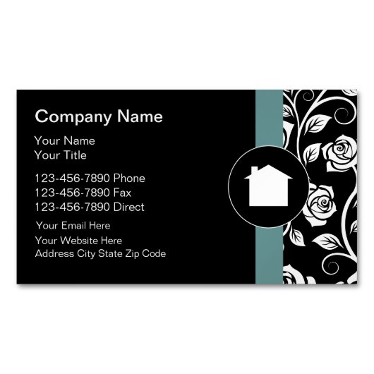 レディースプロフェッショナル不動産仲介業者テーマ マグネット名刺 (正面)