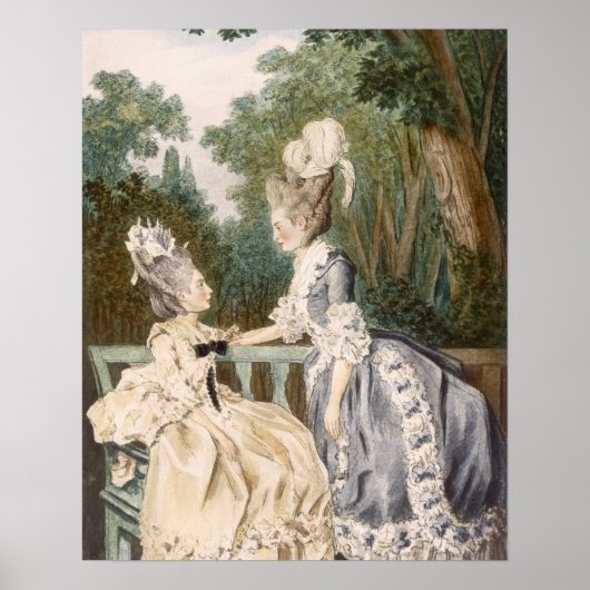 レディースモーニングドレス、1771 (カラー版木、銅版、版画) ポスター (正面)