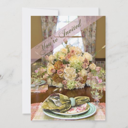 レディースランチョン招待状(フローラテーブル設定) 招待状 (正面)