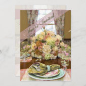 レディースランチョン招待状(フローラテーブル設定) 招待状 (正面/裏面)