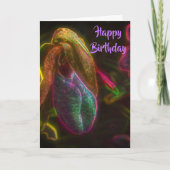 レディースリッパフラワーファンタジーアート誕生日 カード (正面)