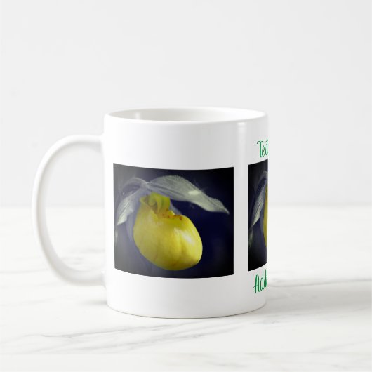 レディースリッパーオーキッドフラワーパーソナライズされた コーヒーマグカップ (左)