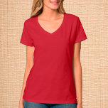 レディースレッドVネックTシャカスタマイズツ/  Tシャツ<br><div class="desc">Tシャツ：文字で独自のカスタムTシャツを作成。簡単の調整(デザインの編集ボタン)を行うには、文字、背景色、または画像を追加する。</div>