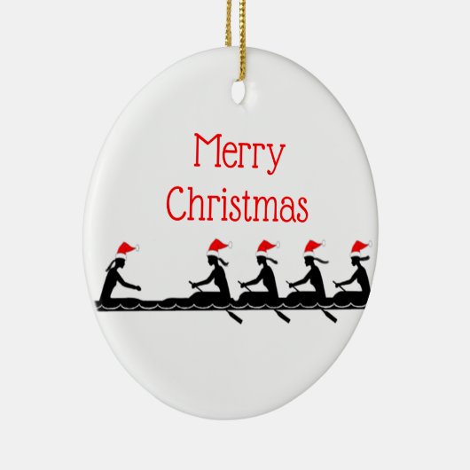 レディースレディースサンタハットローイングローワーズクルーチーム#4 セラミックオーナメント (右)