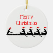 レディースレディースサンタハットローイングローワーズクルーチーム#4 セラミックオーナメント (正面)