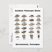 レディースヴィンテージハパーソナライズされたッツ ポストカード (正面/裏面)