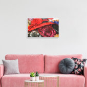 レディースヴィンテージ帽子 – 山鮮やか形のアンティーク帽子 キャンバスプリント (インサイチュ (リビング))