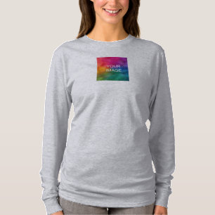 レディース両面プリントモダンTシャツに写真をアップロード Tシャツ