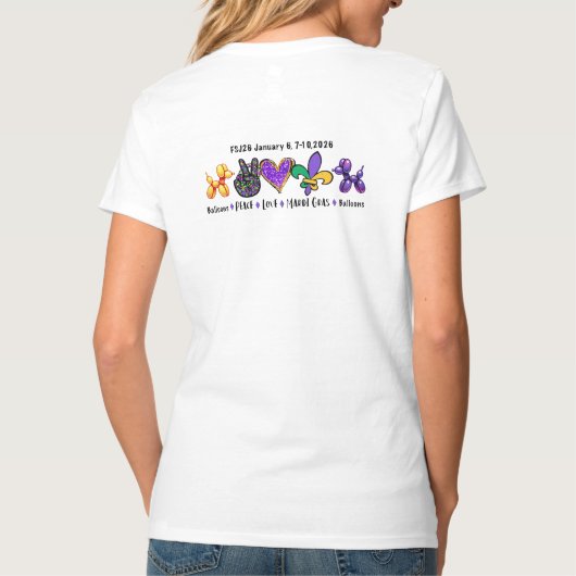 レディース両面ロゴシャツ/マルディグラ Tシャツ (裏面)