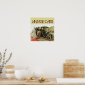 レディース付きヴィンエレガントテージクラシックカー ポスター (キッチン)