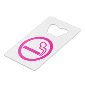 レディース喫煙領域喫煙女性日本の標識 クレジットカード栓抜き (正面アングル)