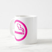 レディース喫煙領域喫煙女性日本の標識 コーヒーマグカップ (正面左)