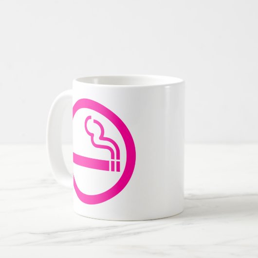 レディース喫煙領域喫煙女性日本の標識 コーヒーマグカップ (正面左)
