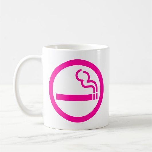 レディース喫煙領域喫煙女性日本の標識 コーヒーマグカップ (左)