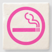 レディース喫煙領域喫煙女性日本の標識 ストーンコースター (正面)