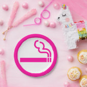 レディース喫煙領域喫煙女性日本の標識 ペーパープレート (パーティー)