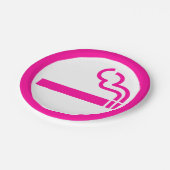 レディース喫煙領域喫煙女性日本の標識 ペーパープレート (アングル)