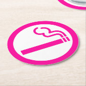 レディース喫煙領域喫煙女性日本の標識 ラウンドペーパーコースター (アングル)
