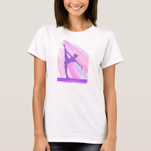 レディース女の子の体操のTシャツの有望な単語 Tシャツ (正面)